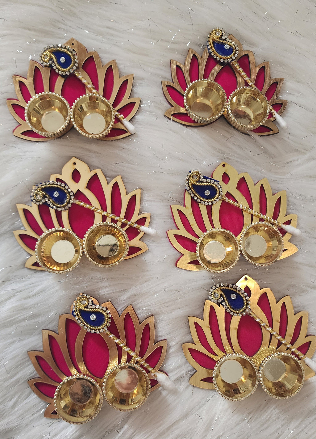 Handcrafted Lotus Haldi Kumkum Holder: Pooja Return Gift