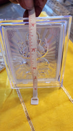 Handmade Silver Ganesh Photo Frame: Diwali Pooja Decor (4.5 × 3.5)