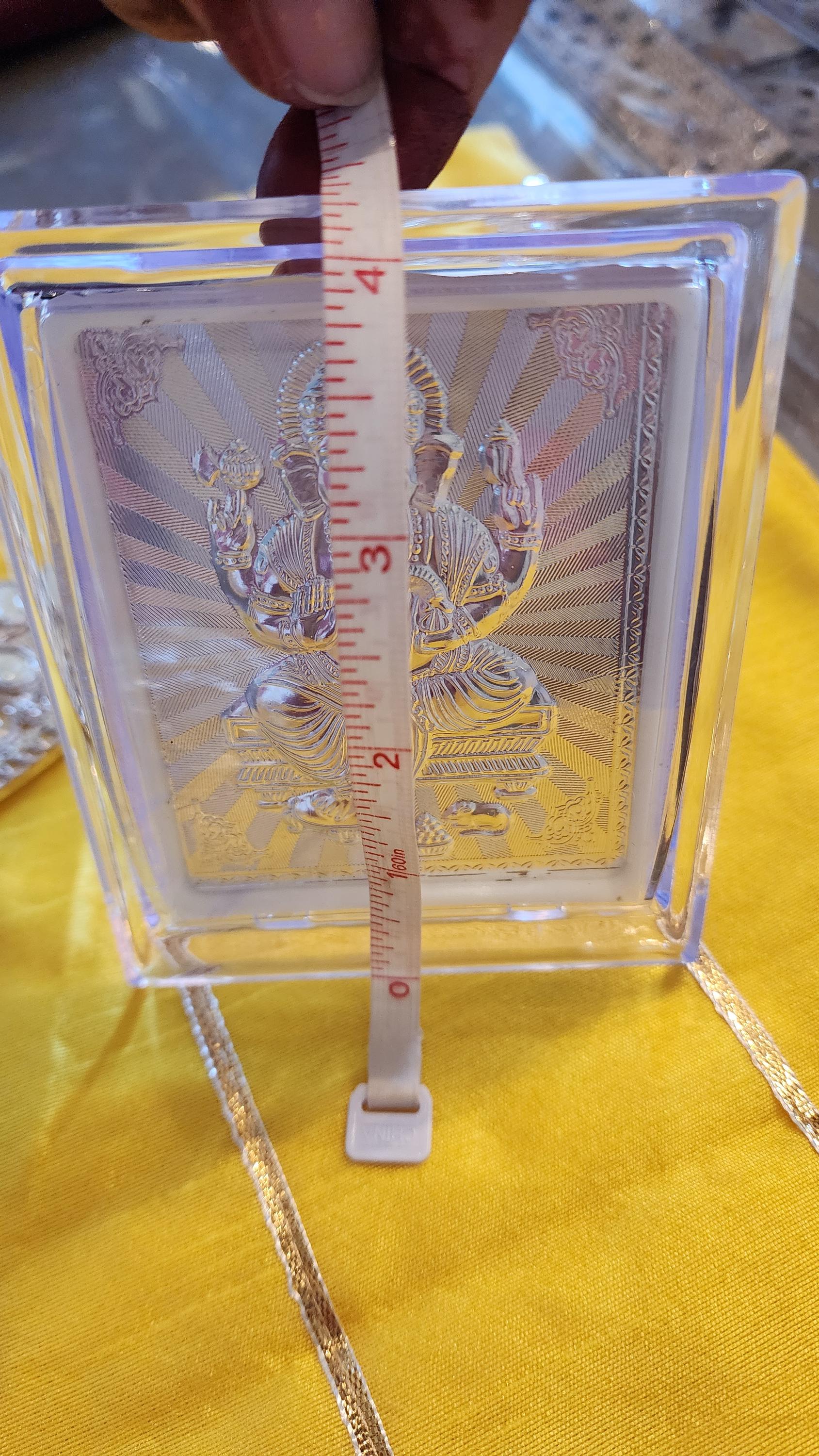 Handmade Silver Ganesh Photo Frame: Diwali Pooja Decor (4.5 × 3.5)