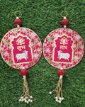 Shubh Labh Cow print Door Hanging: Diwali Decoration, Indian Wedding Decor.