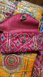 Handcrafted Patola Clutch: Indian Wedding Favor Bag (9 x6)
