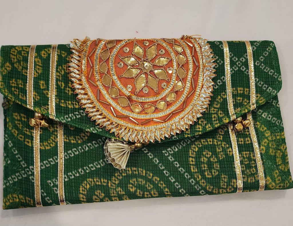 Bandhej Print Handmade Purses - Indian Wedding Favor Bags - Bulk Set of 100