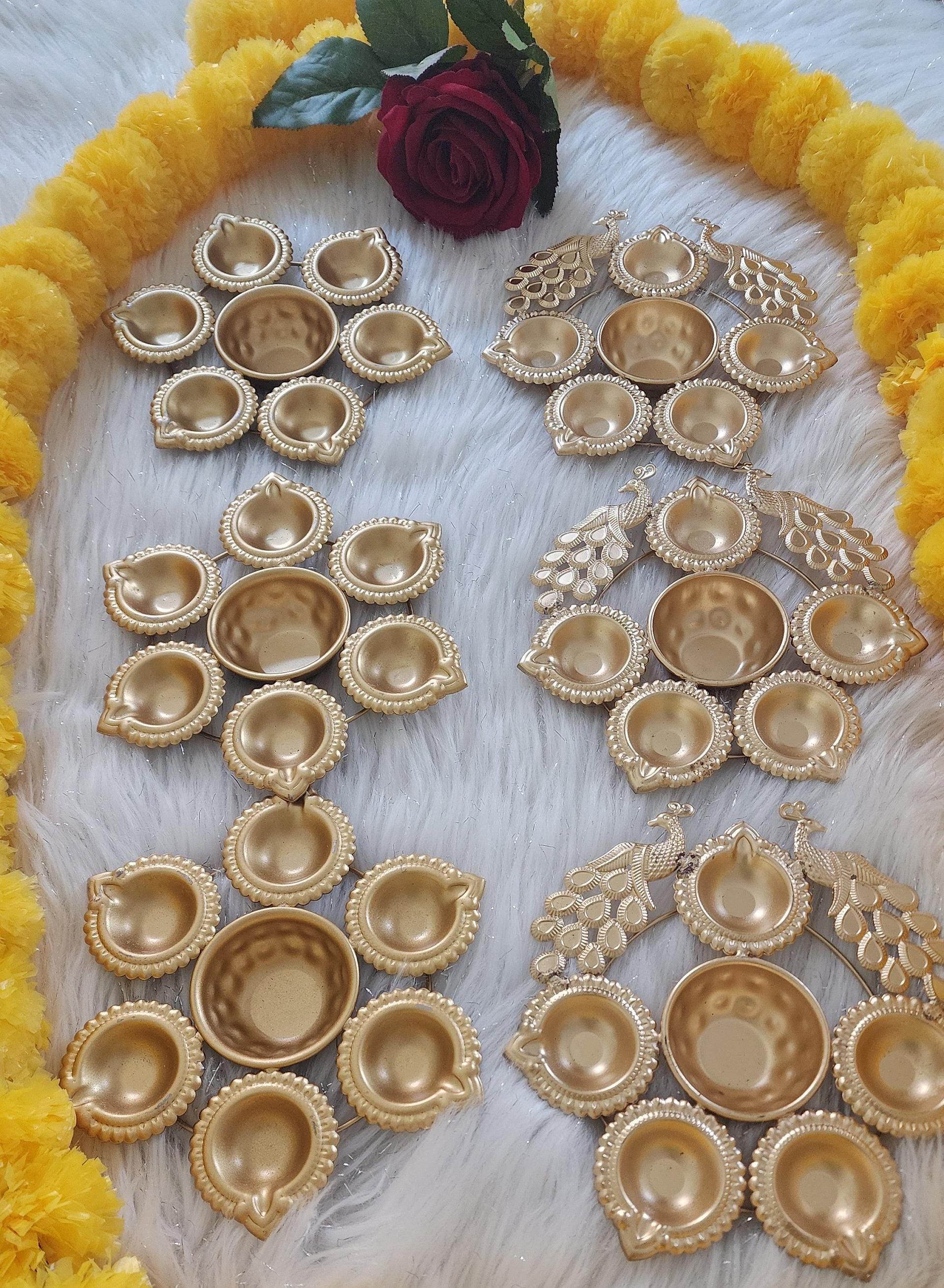 Metal Urli Diya Set: Gold Diwali Decoration, Housewarming Return Gift.