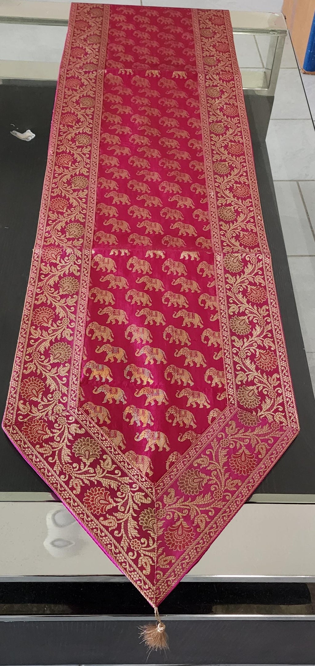 Silk Cheesecloth Table Runner: Bohemian Dining Decor - 14x75