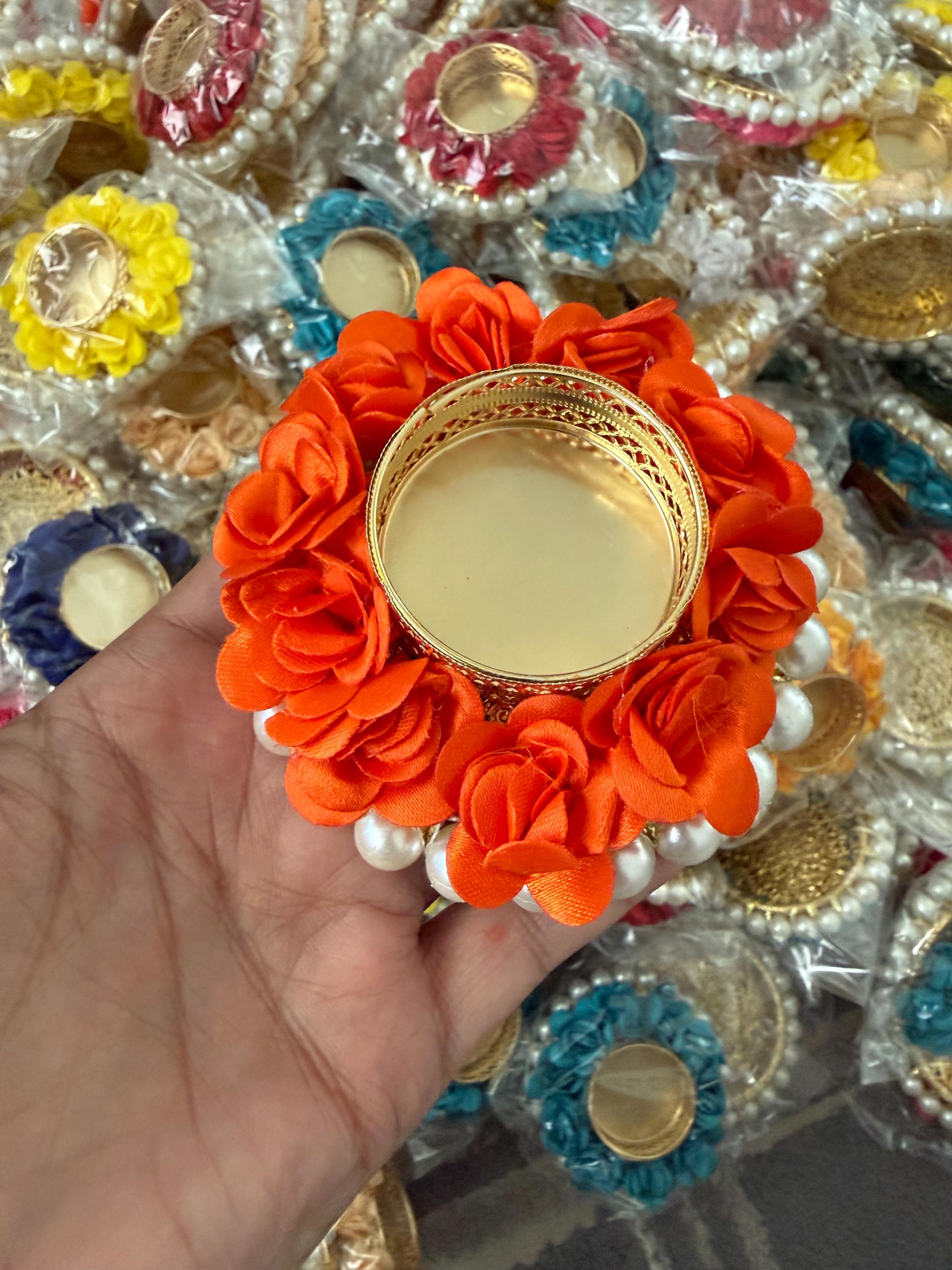 Floral Tea Light Holder: Diwali Pooja Decoration, Wedding Favor