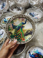 Peacock Decor German Silver Tray: 6 Inch Pooja Thali