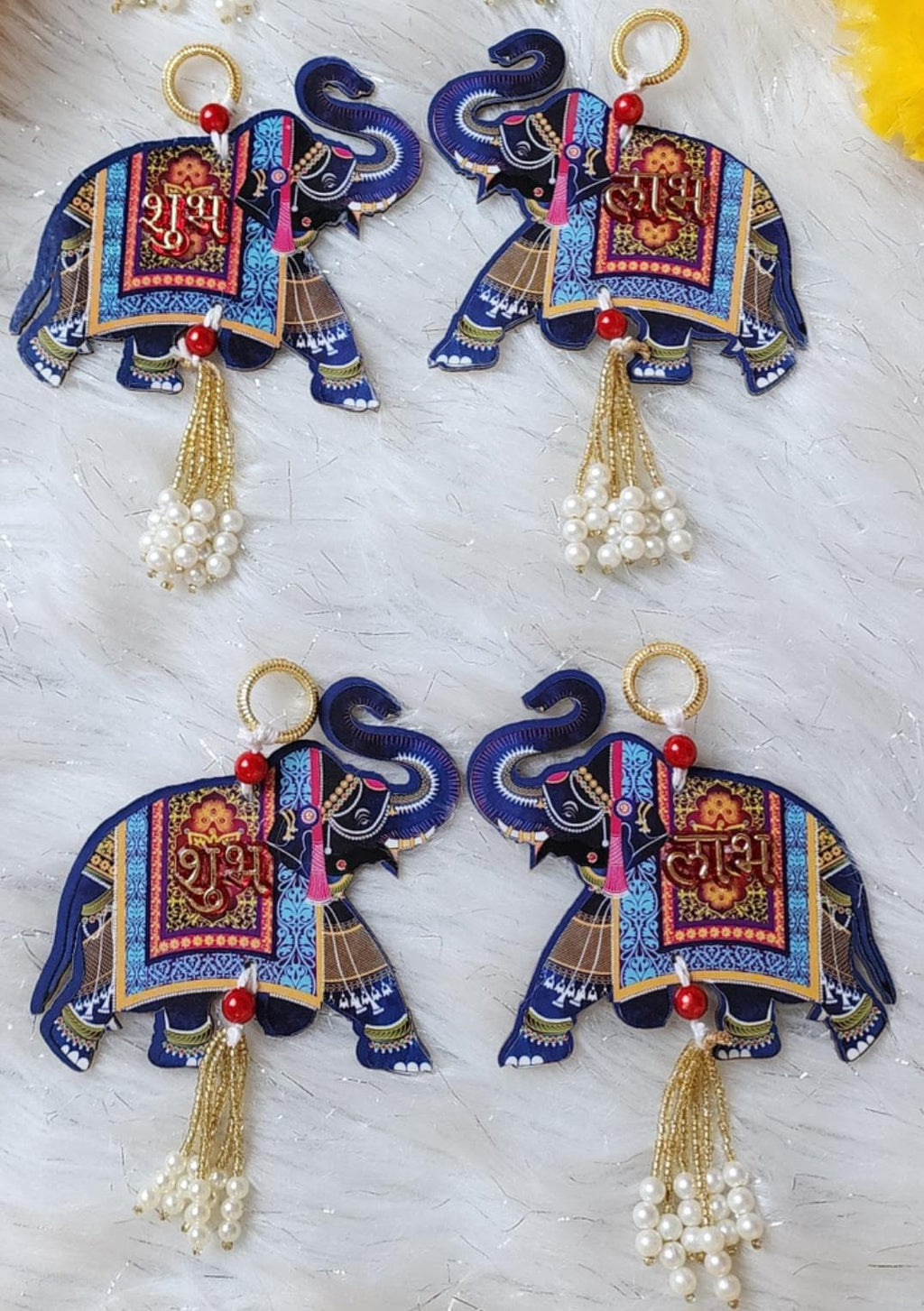Elephant Shubh-Labh Hanging: Diwali Decoration, Mandir Decor (4 inches)