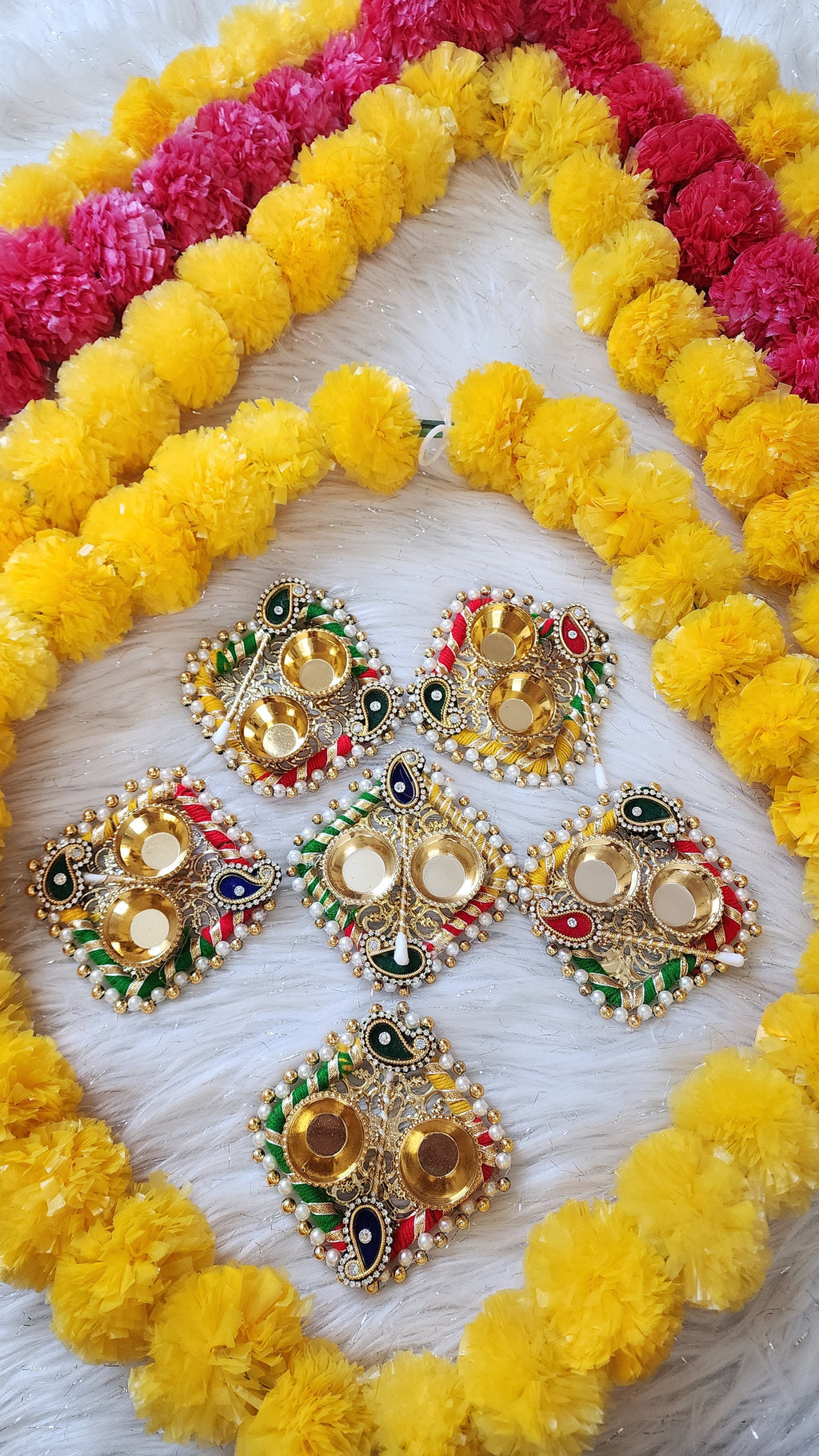 Handcrafted Haldi Kumkum Plate Set: Indian Pooja Return Gifts