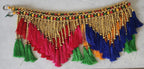 Handmade Indian Toran: Silk Pearl Door Hanging, Traditional Decor (41x12 inch)