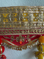 Handmade Indian Toran: Gotta work Pearl Door Hanging, Traditional Decor (40x10) inch)