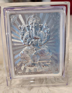 Handmade Silver Ganesh Photo Frame: Diwali Pooja Decor (4.5 × 3.5)