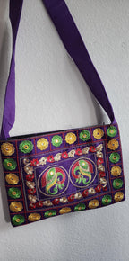 Indian Traditional Embroidered Work Peacock Jhola Bag. Crossbody Shoulder bags .