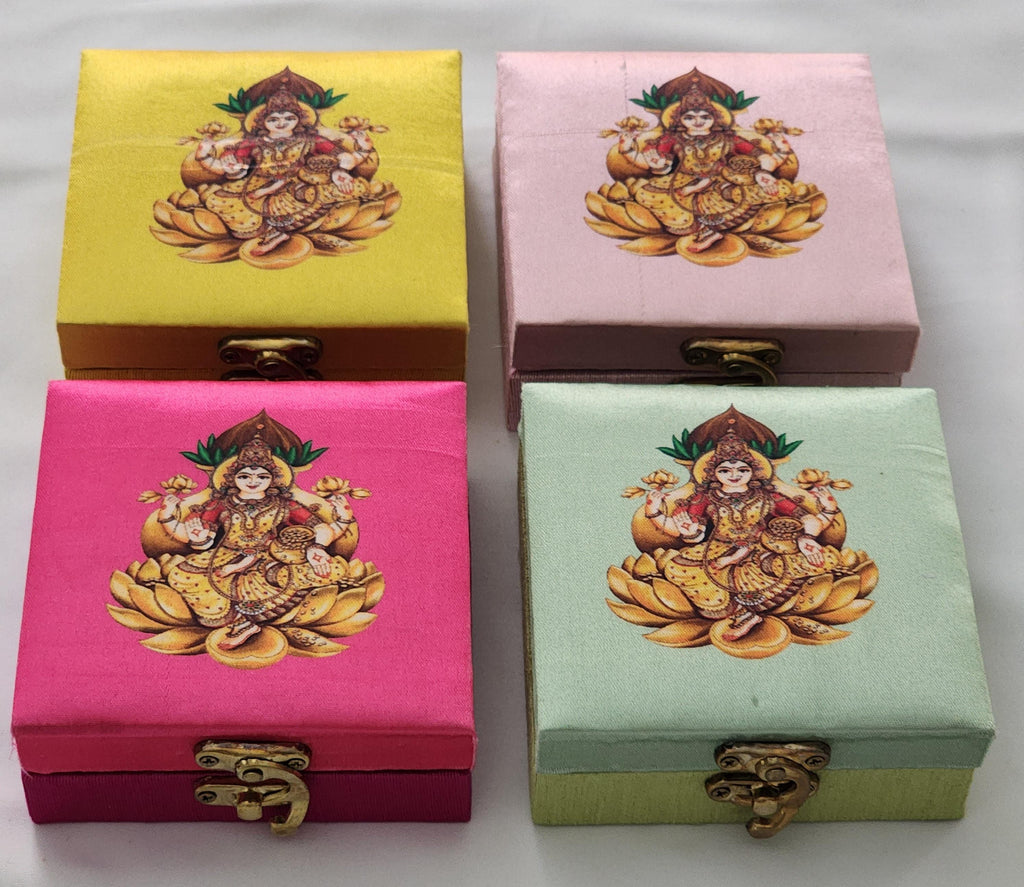 Ganesa Laxmi Tea Light Holder Box: Diwali Wedding Favor Return Gift