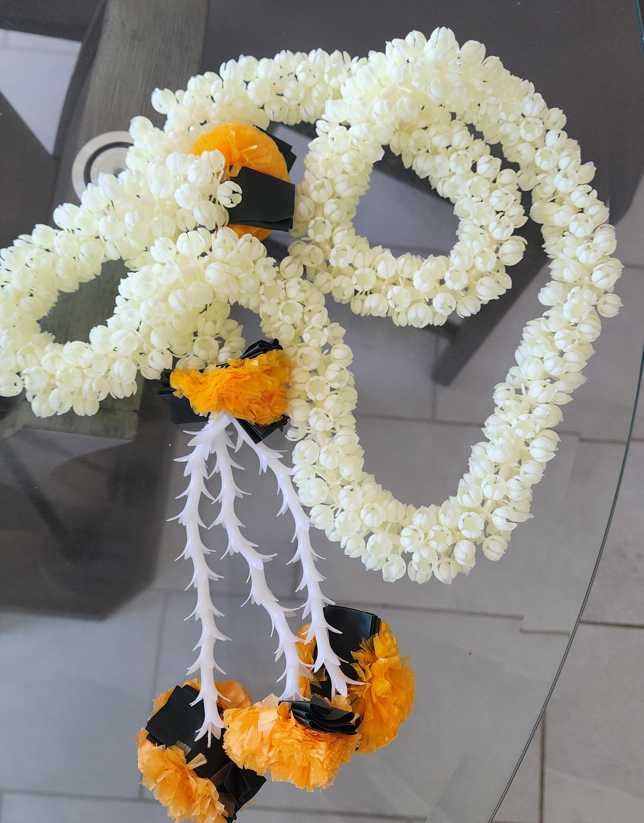 Mogra & Marigold Artificial Garland: Haldi Mehndi Diwali Decor (5 ft)