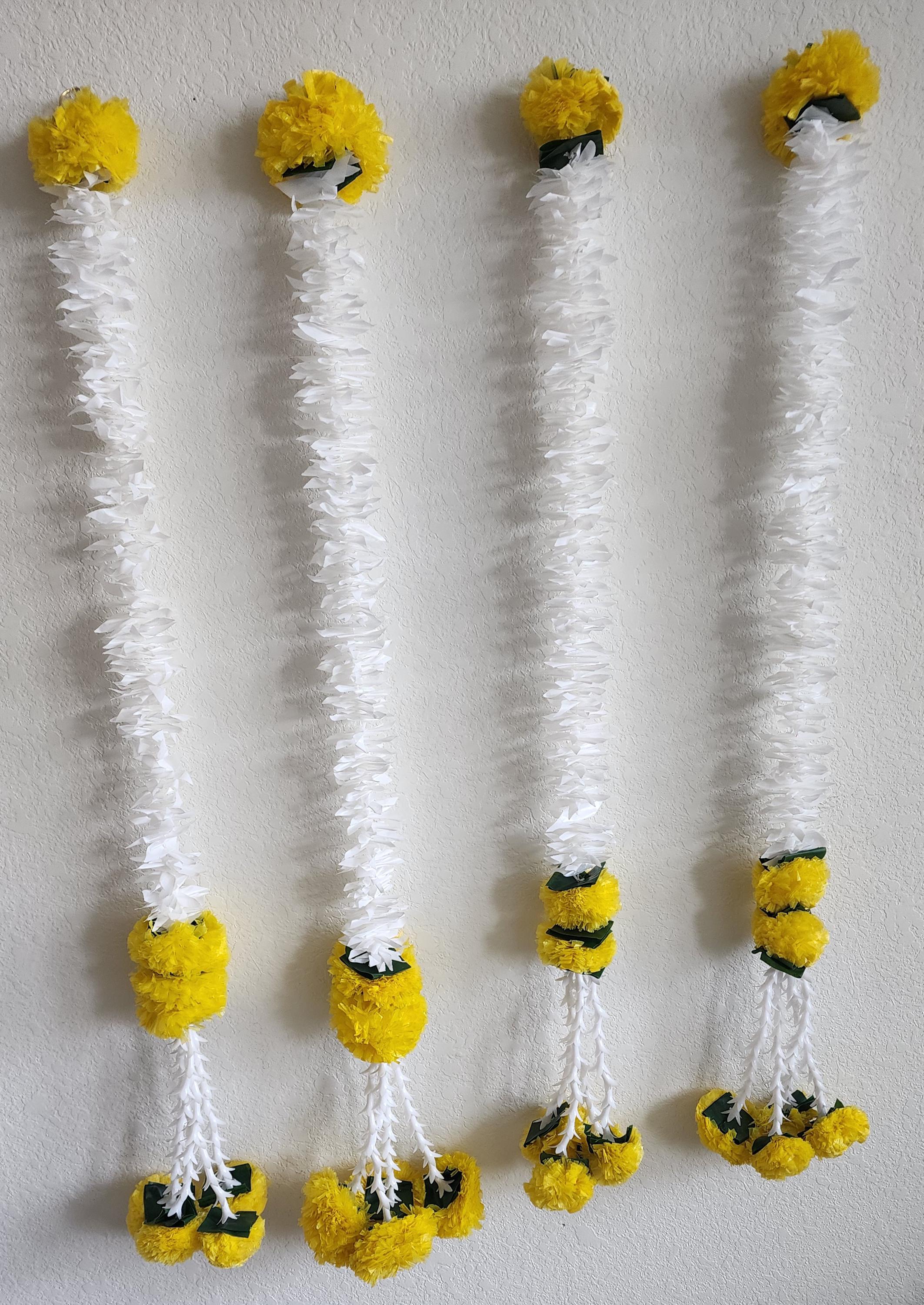 Artificial Gajra Flower Hanging String: Wedding & Festival Decor, 30 Inch