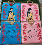 Baby Shower Handbag: Silk Favor Bag with Golden Handle