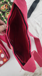 Indian Traditional Embroidered Work Peacock Jhola Bag. Crossbody /Shoulder bags for women.