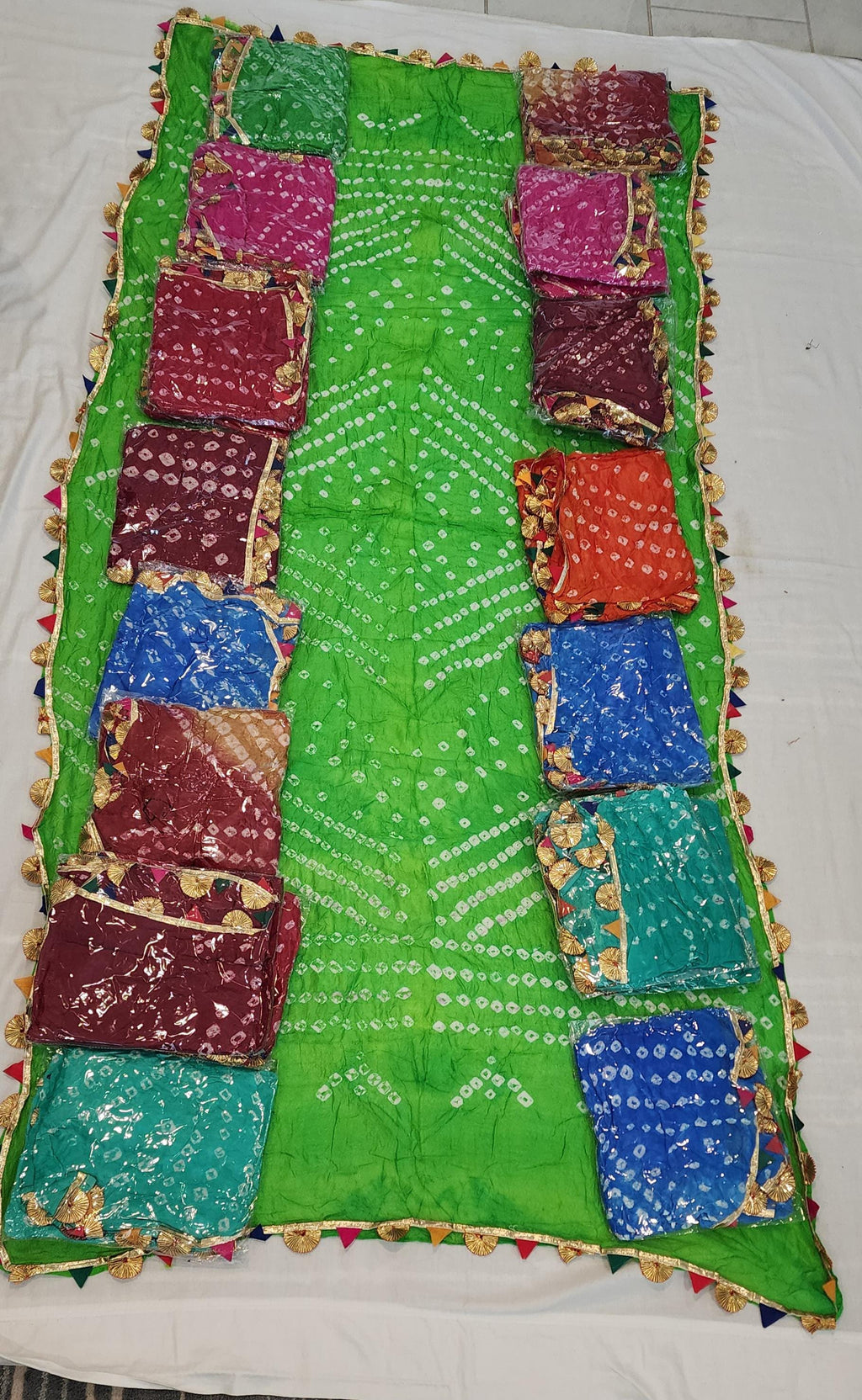 Bandhej Dupatta: Rajasthani Gotta Patti Scarf, Haldi Mehandi Wedding Favor