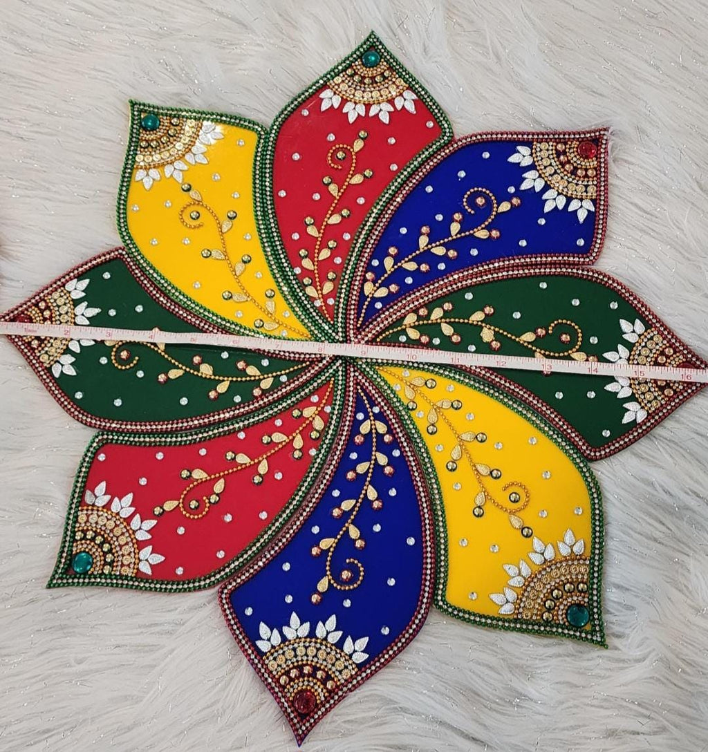 Acrylic Handmade Diwali Rangoli - 15 Inch - Festive Home Decor.