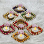 Handmade Tea Light Candle Holder: Diwali Favor Gift, Haldi Mehandi Decor