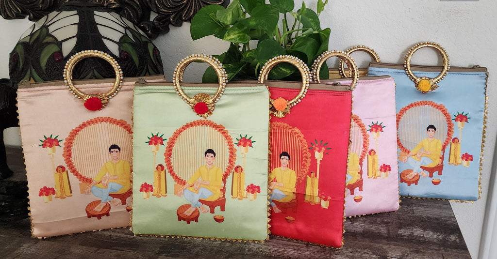 Silk Potli Favor Bags: Haldi Mehndi Wedding Return Gifts