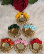 Floral Tea Light Holder: Indian Diwali Pooja Decoration, Wedding Favor