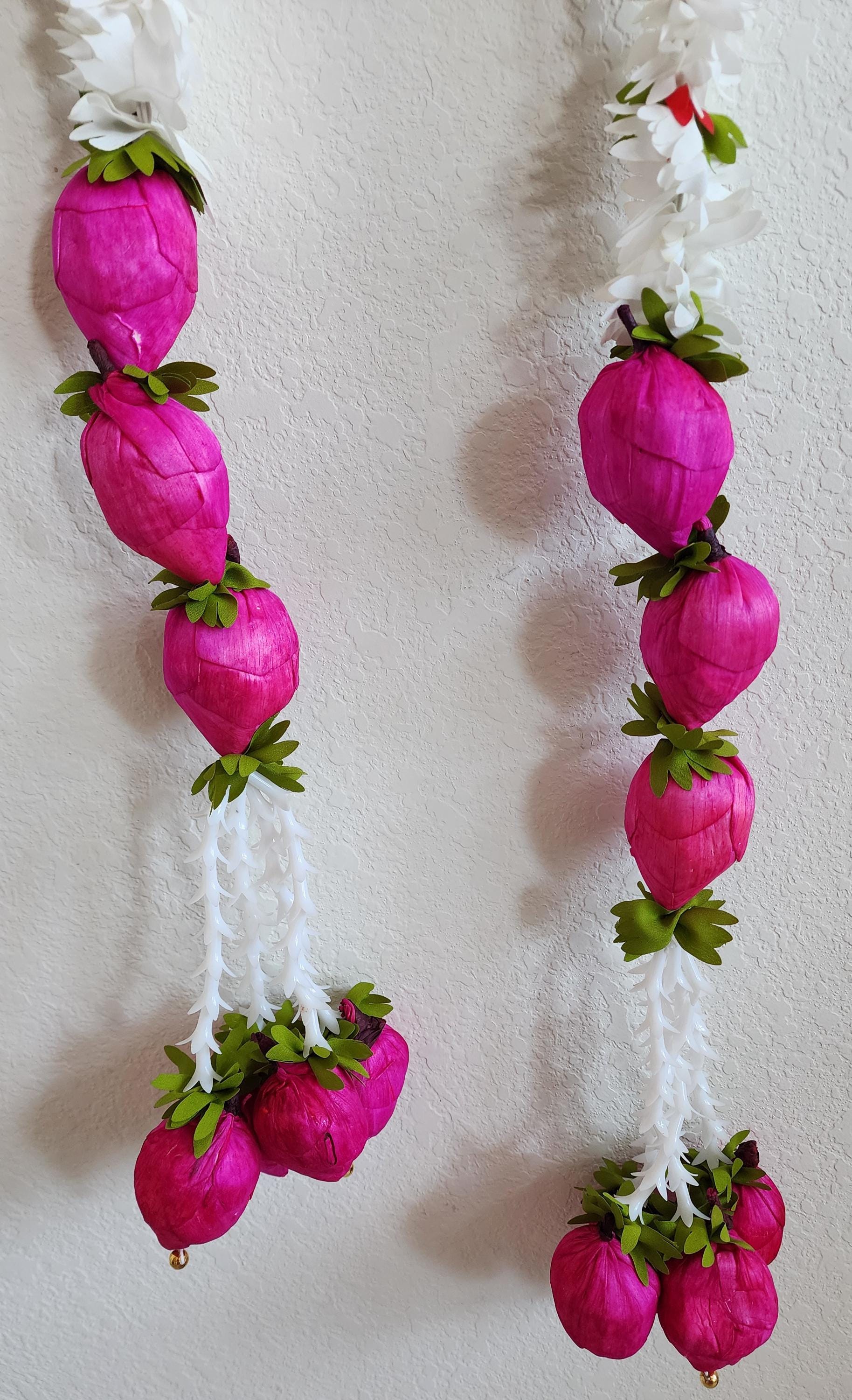 Lotus Bud & Jasmine Garland: Indian Wedding Wall Decor (60 inch)