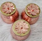 Pichwai Art Jar: Nandi Cow & Peacock Design, Copper Home Decor.