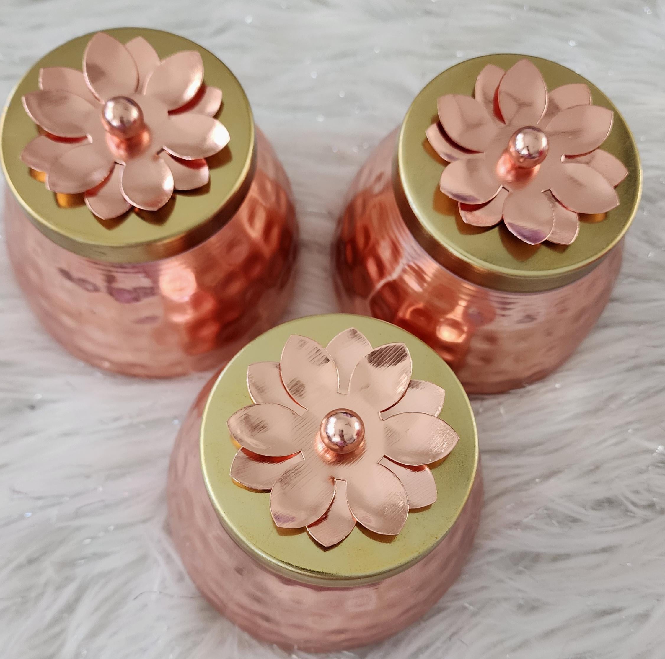 Pichwai Art Jar: Nandi Cow & Peacock Design, Copper Home Decor.