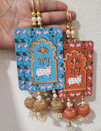 Cow Shubh Labh Hanging: Diwali Decoration, Indian Wedding Decor (8 inch)