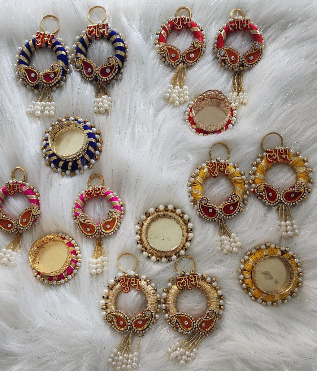 Shubh Labh Hanging Set: Diwali Decor with Tea Light combo Gift set.