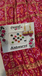 Bandhani Art Silk Dupatta Set: Rajasthani Wedding Favor, Tassel Detail Pack of 2