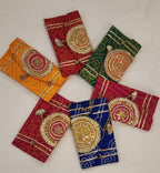 Bandhej Print Handmade Purses - Indian Wedding Favor Bags - Bulk Set of 100