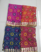 Bandhej Art Silk Dupatta: Rajasthani Gotta Patti Wedding Scarf