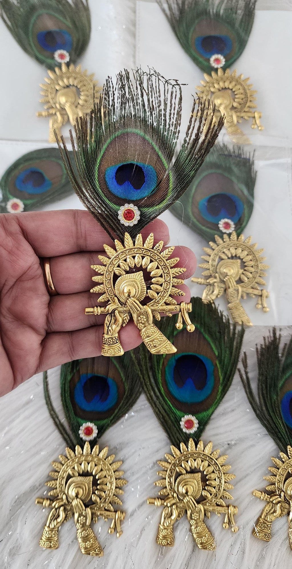 Radha Krishna Wedding Brooches: Indian Wedding Favors.