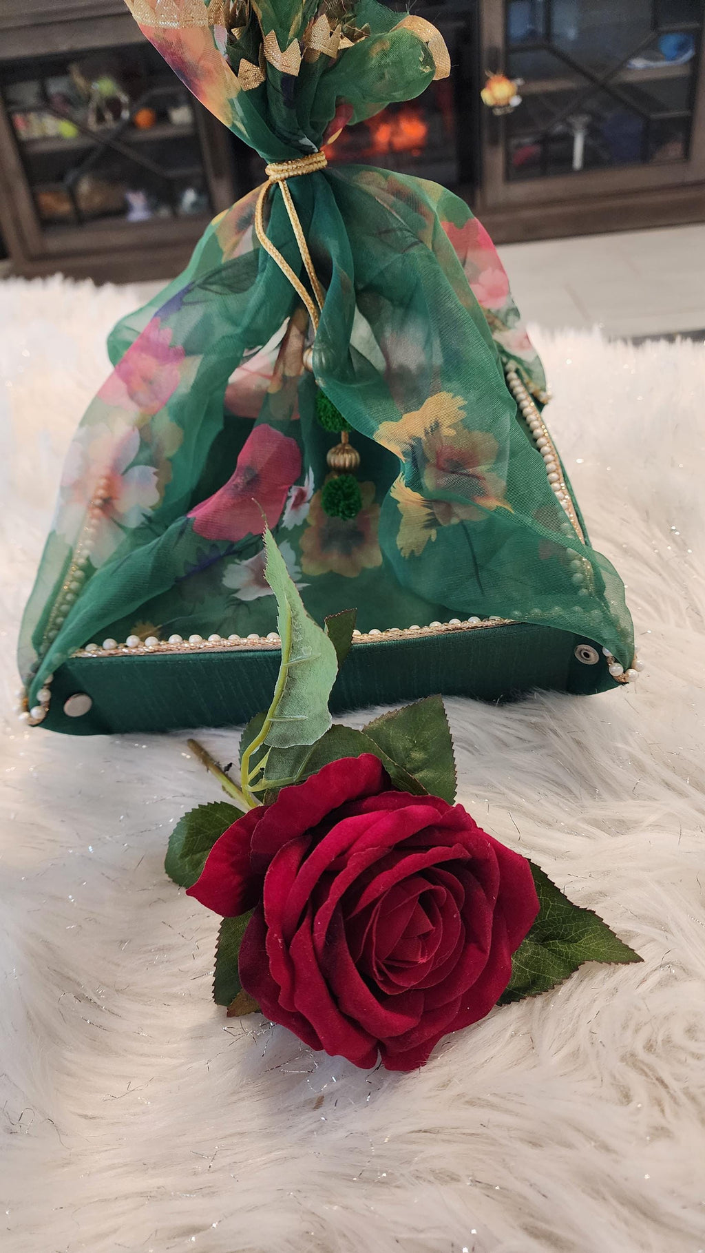 Floral Gift Box: Indian Wedding Favor, Baby Shower Basket