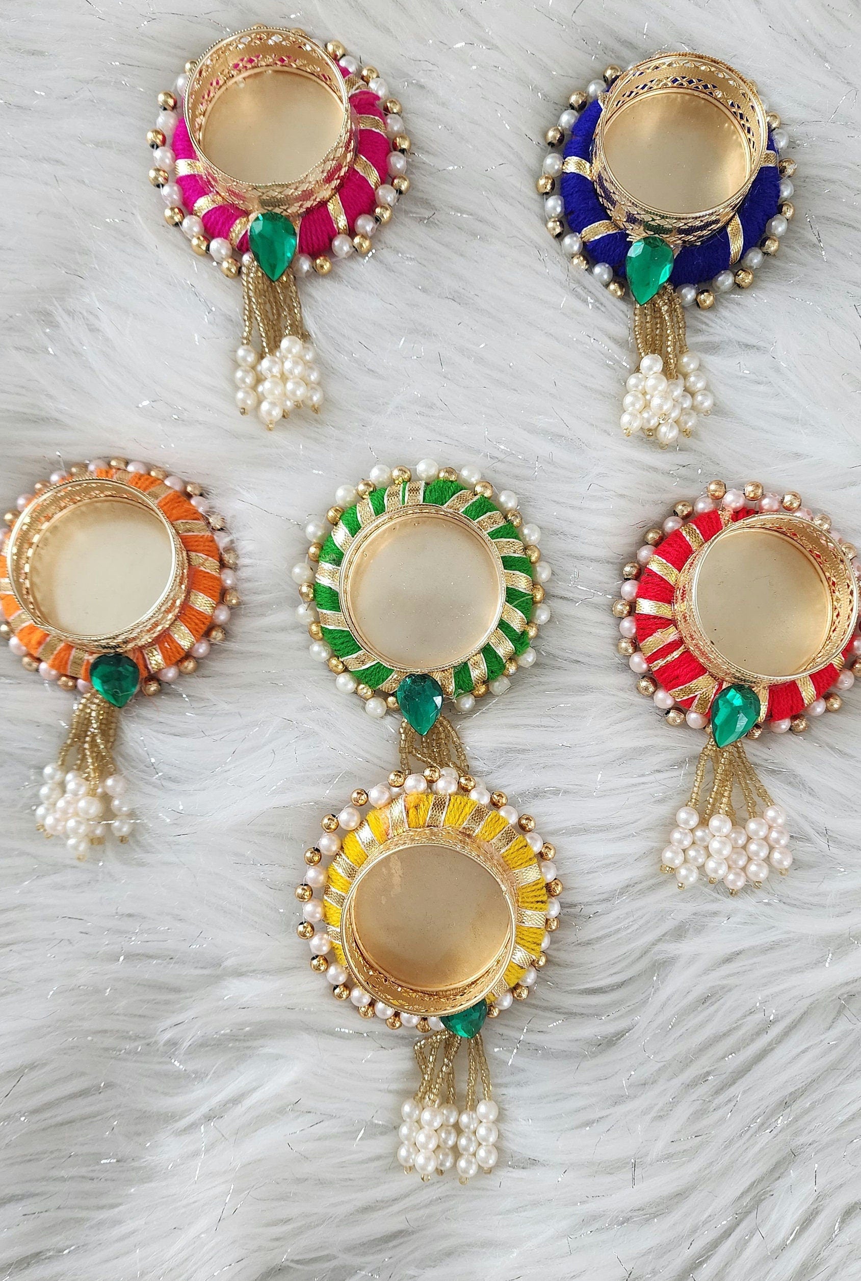 Multicolor Tea Light Holder: Diwali Decoration, Wedding Favor.