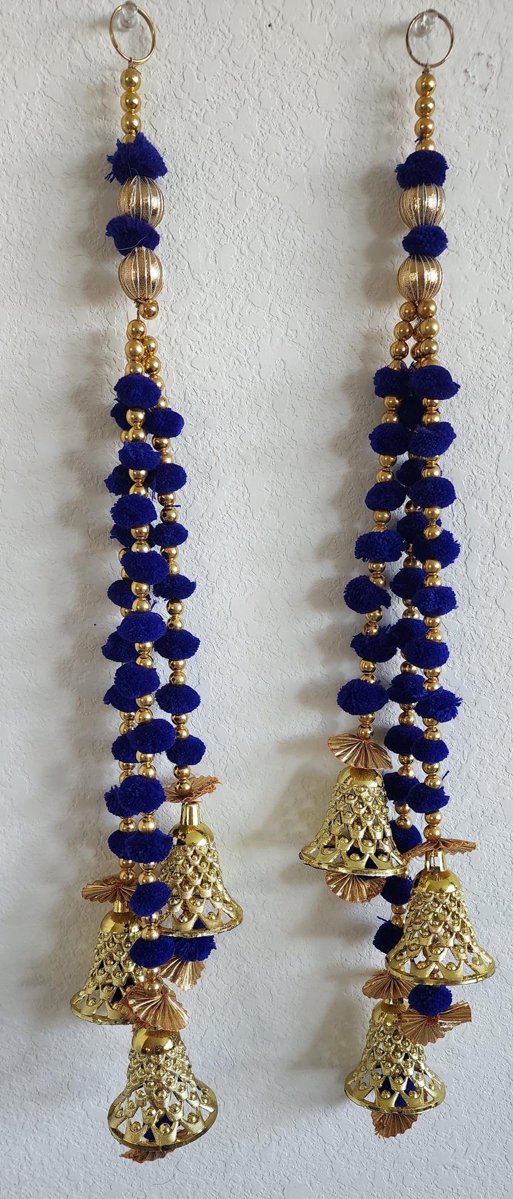 Pom Pom Garland with Gold Bells: Indian Wedding Mehndi Diwali Decor