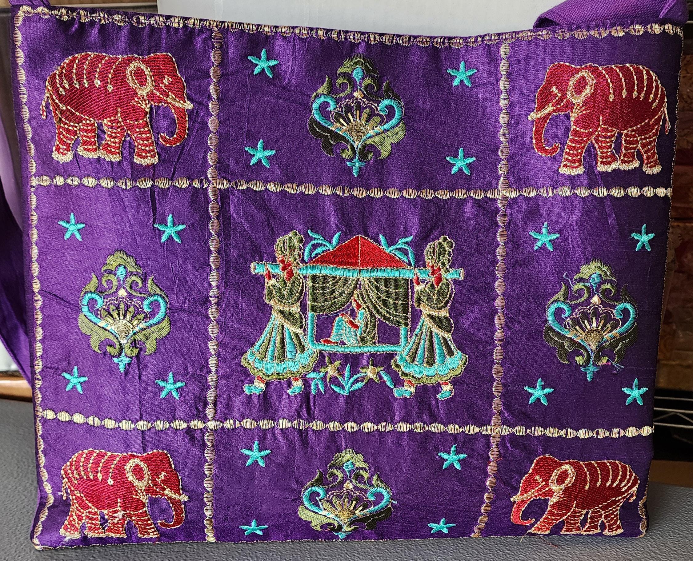 Indian Traditional Embroidered Work Peacock Jhola Bag. Crossbody Shoulder bags .