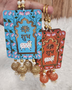 Cow Shubh Labh Hanging: Diwali Decoration, Indian Wedding Decor (8 inch)