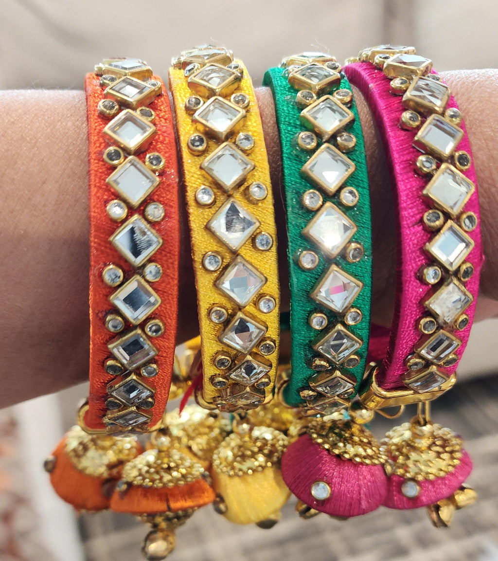 Indian Bangles: Resham Jewelry, Diwali Gift, Wedding Favors.