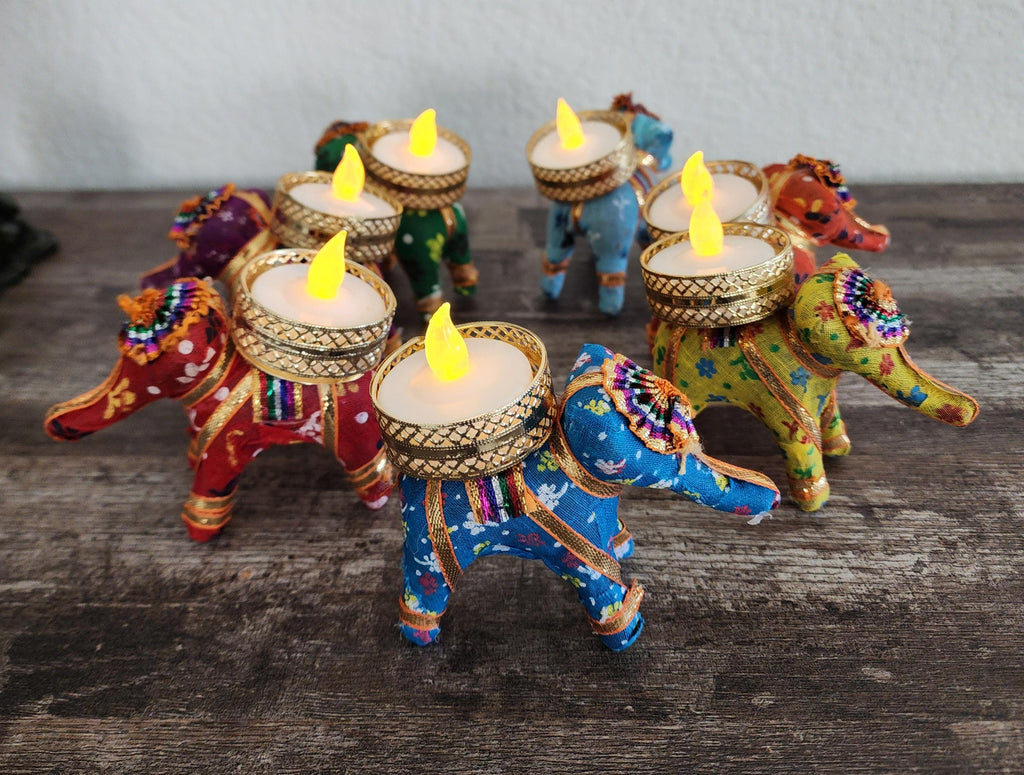 Elephant Handmade Tea Light Holder: Diwali Decor, Indian Wedding Favor