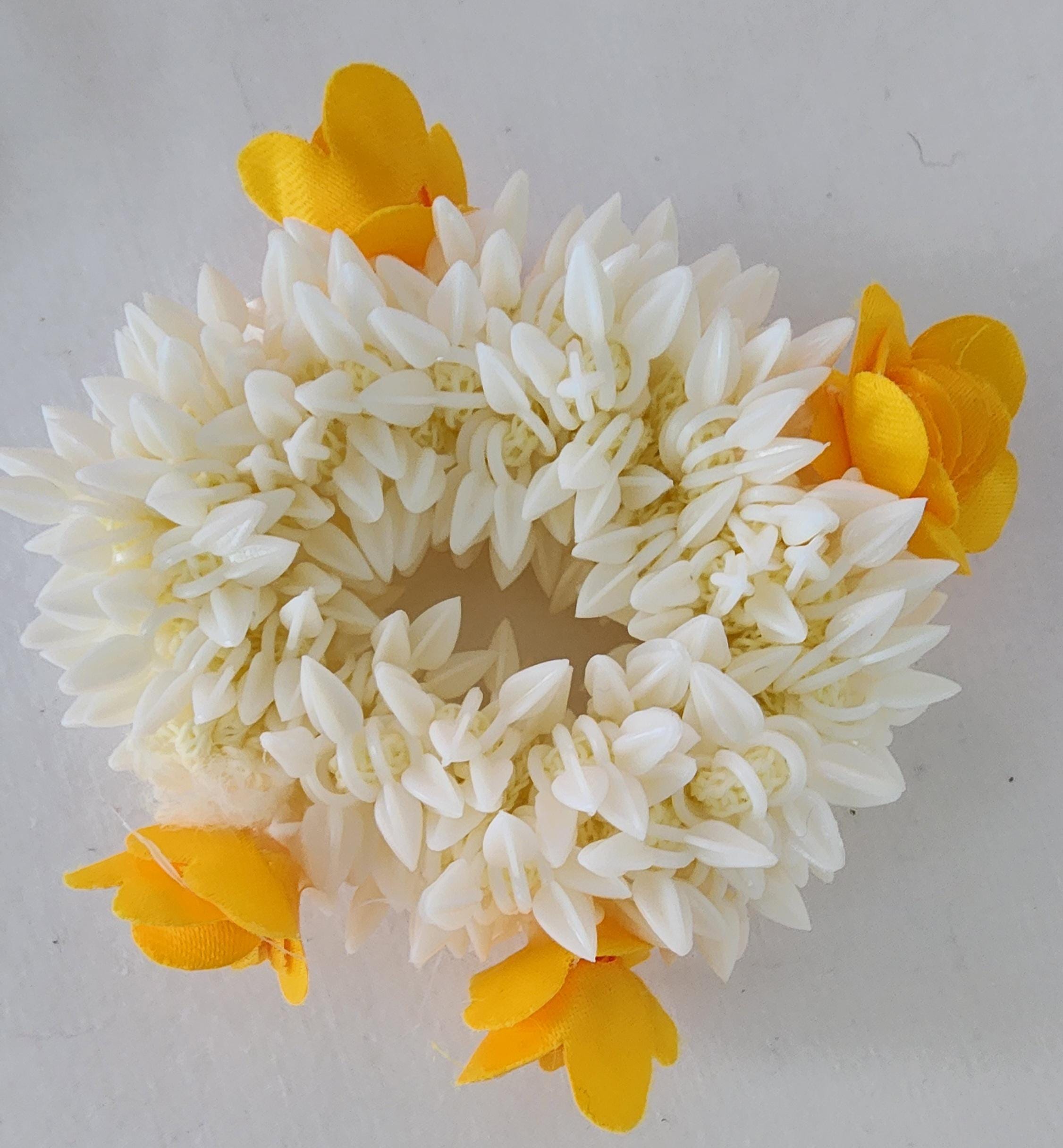 White Jasmine Artificial Flower Gajra: Indian Wedding Hair Accessory