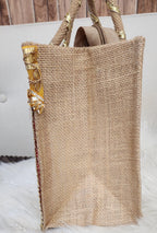 Gota Patti Handcrafted Gift Bag: Transparent Pooja Favor Bag.