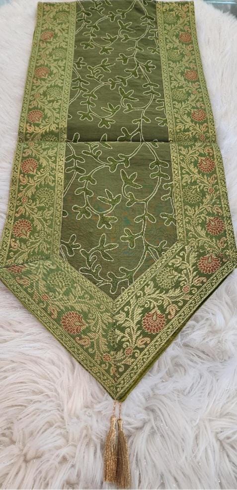 Silk Cheesecloth Table Runner: Bohemian Dining Decor - 14x70