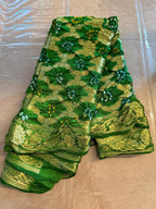 Hand Printed Jacquard Silk Dupatta: Banarsi Print Wedding Favor