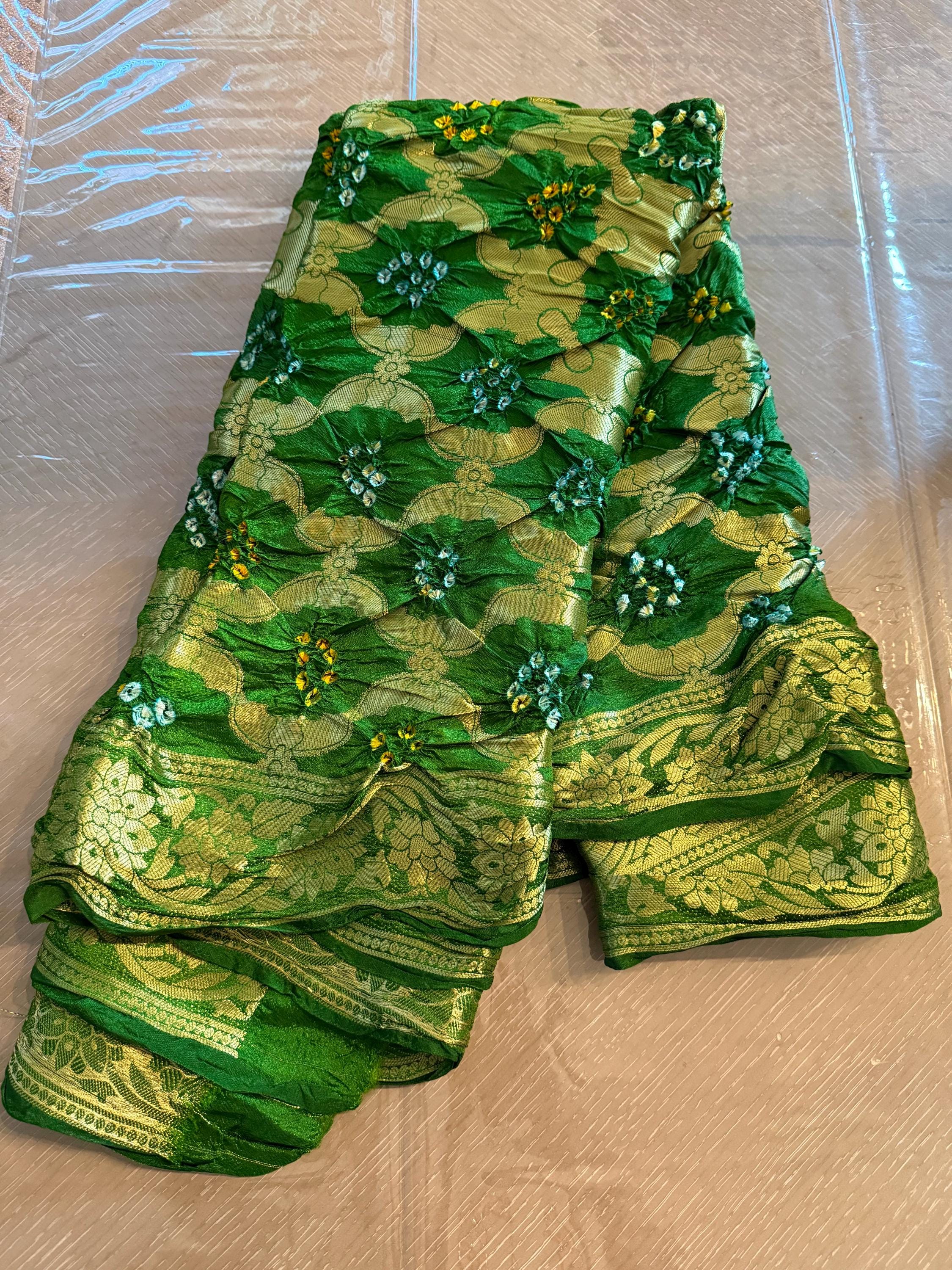 Hand Printed Jacquard Silk Dupatta: Banarsi Print Wedding Favor