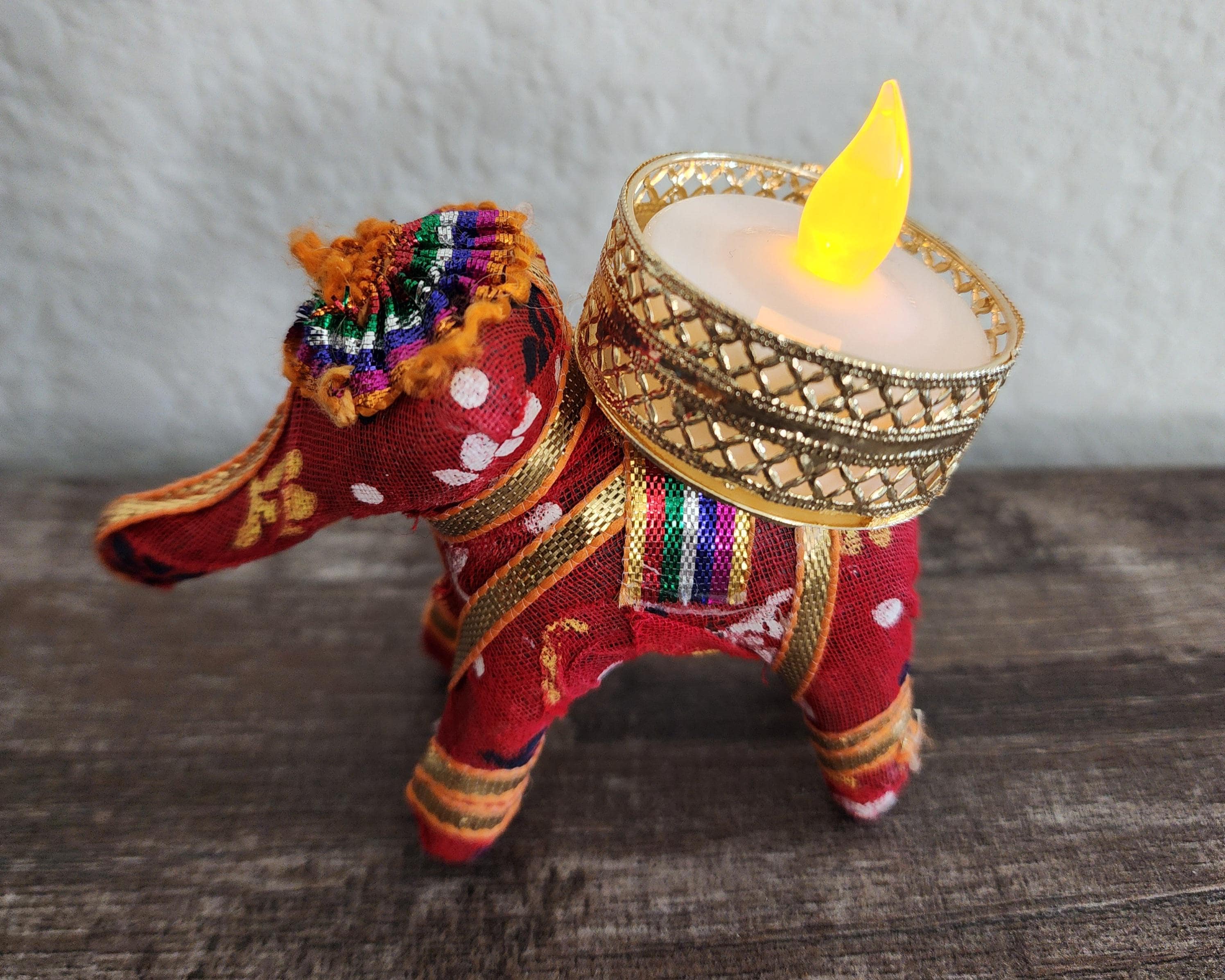 Elephant Handmade Tea Light Holder: Diwali Decor, Indian Wedding Favor