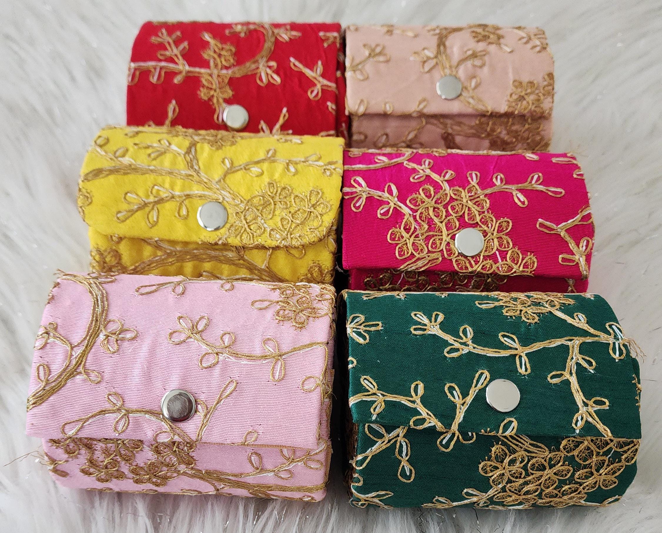 Handcrafted Embroidered Bangle Box: Indian Wedding Favor, Diwali Gift