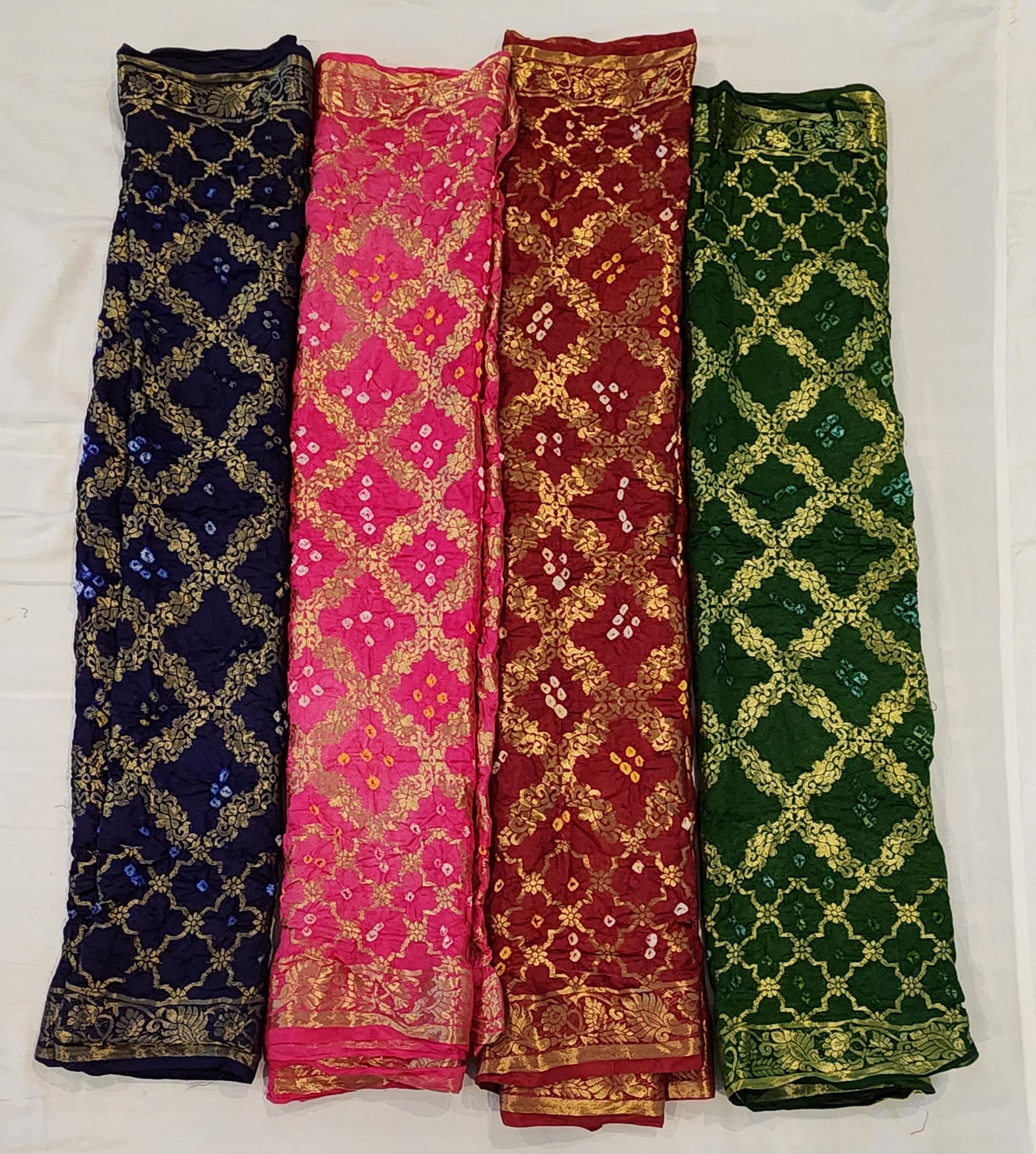 Hand Printed Jacquard Silk Dupatta: Banarsi Print Wedding Favor
